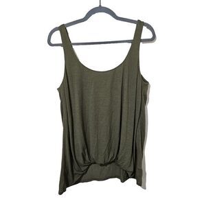 Elizabeth & James Knit Tank Top Womens Size M Hi Low Minimalist Olive Green